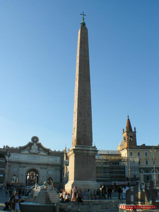 Roma - Obeliscul Flaminio din Piazza del Popolo